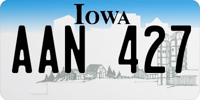 IA license plate AAN427