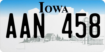 IA license plate AAN458