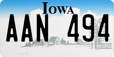 IA license plate AAN494