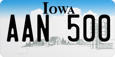 IA license plate AAN500