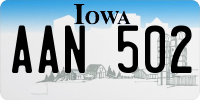 IA license plate AAN502