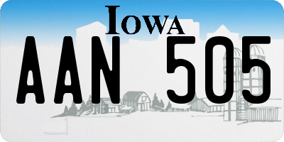 IA license plate AAN505