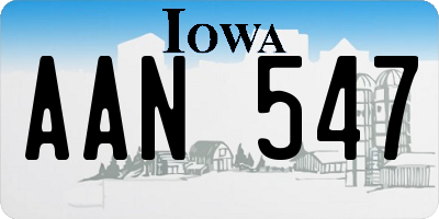 IA license plate AAN547