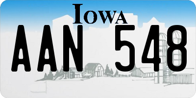 IA license plate AAN548