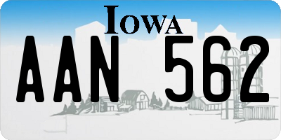 IA license plate AAN562