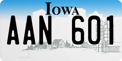 IA license plate AAN601