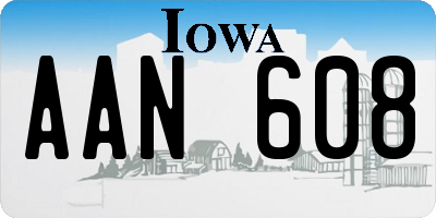 IA license plate AAN608