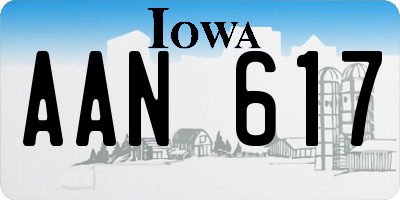IA license plate AAN617