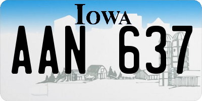 IA license plate AAN637