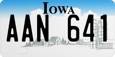 IA license plate AAN641