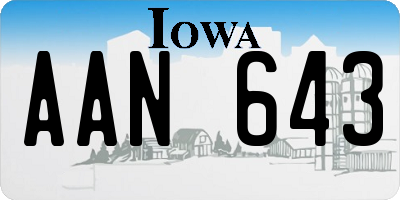 IA license plate AAN643