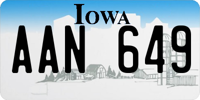 IA license plate AAN649