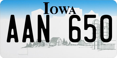 IA license plate AAN650