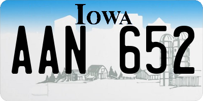 IA license plate AAN652