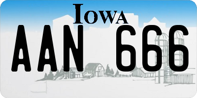 IA license plate AAN666