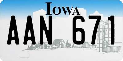 IA license plate AAN671
