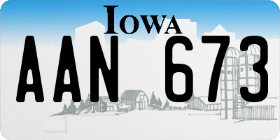 IA license plate AAN673