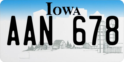 IA license plate AAN678