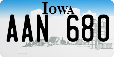 IA license plate AAN680