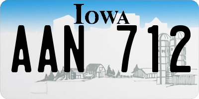 IA license plate AAN712