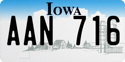 IA license plate AAN716