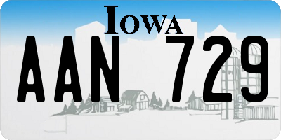 IA license plate AAN729