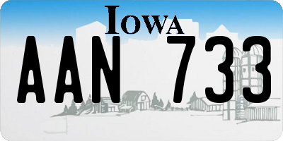IA license plate AAN733