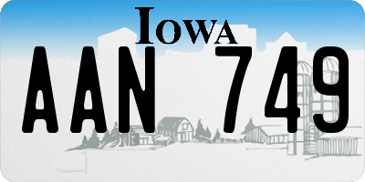 IA license plate AAN749
