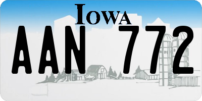 IA license plate AAN772