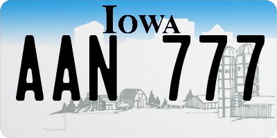 IA license plate AAN777