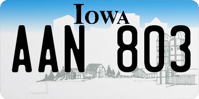 IA license plate AAN803