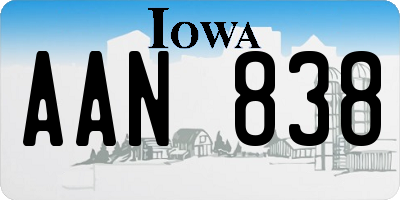 IA license plate AAN838