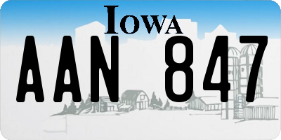 IA license plate AAN847