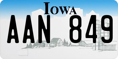 IA license plate AAN849