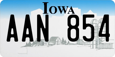 IA license plate AAN854