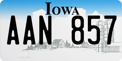 IA license plate AAN857