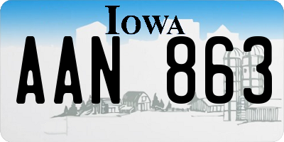 IA license plate AAN863