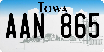IA license plate AAN865