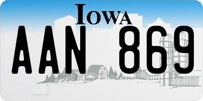 IA license plate AAN869