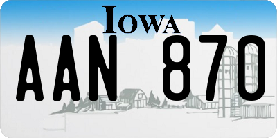 IA license plate AAN870
