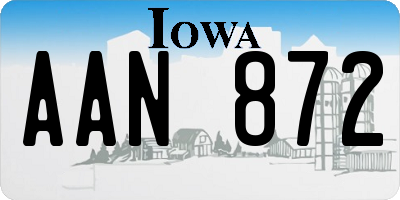 IA license plate AAN872