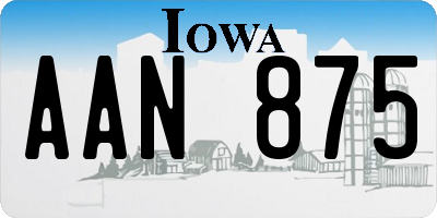 IA license plate AAN875