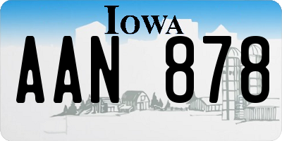 IA license plate AAN878