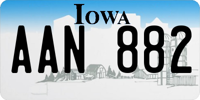 IA license plate AAN882