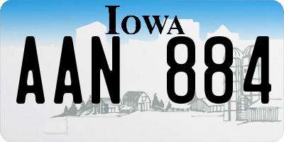 IA license plate AAN884
