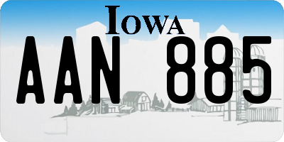 IA license plate AAN885