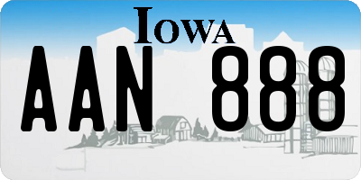 IA license plate AAN888