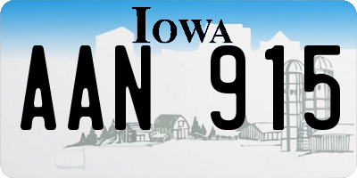 IA license plate AAN915