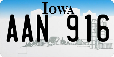 IA license plate AAN916