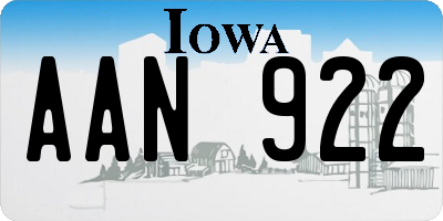 IA license plate AAN922